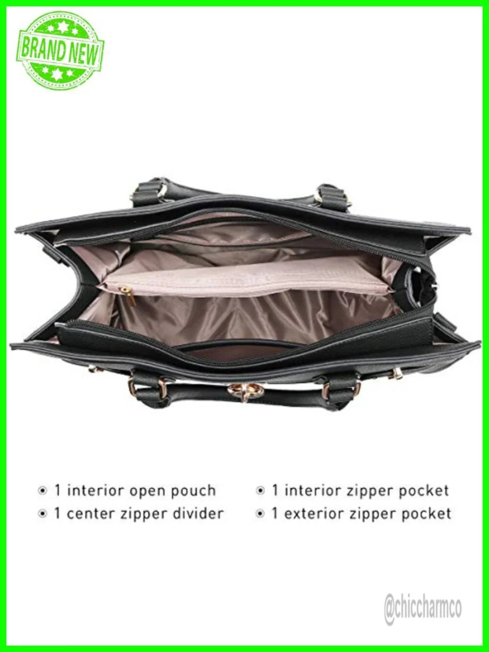 Vegan Leather Satchel Handbag with Matching Clutch Wallet Set